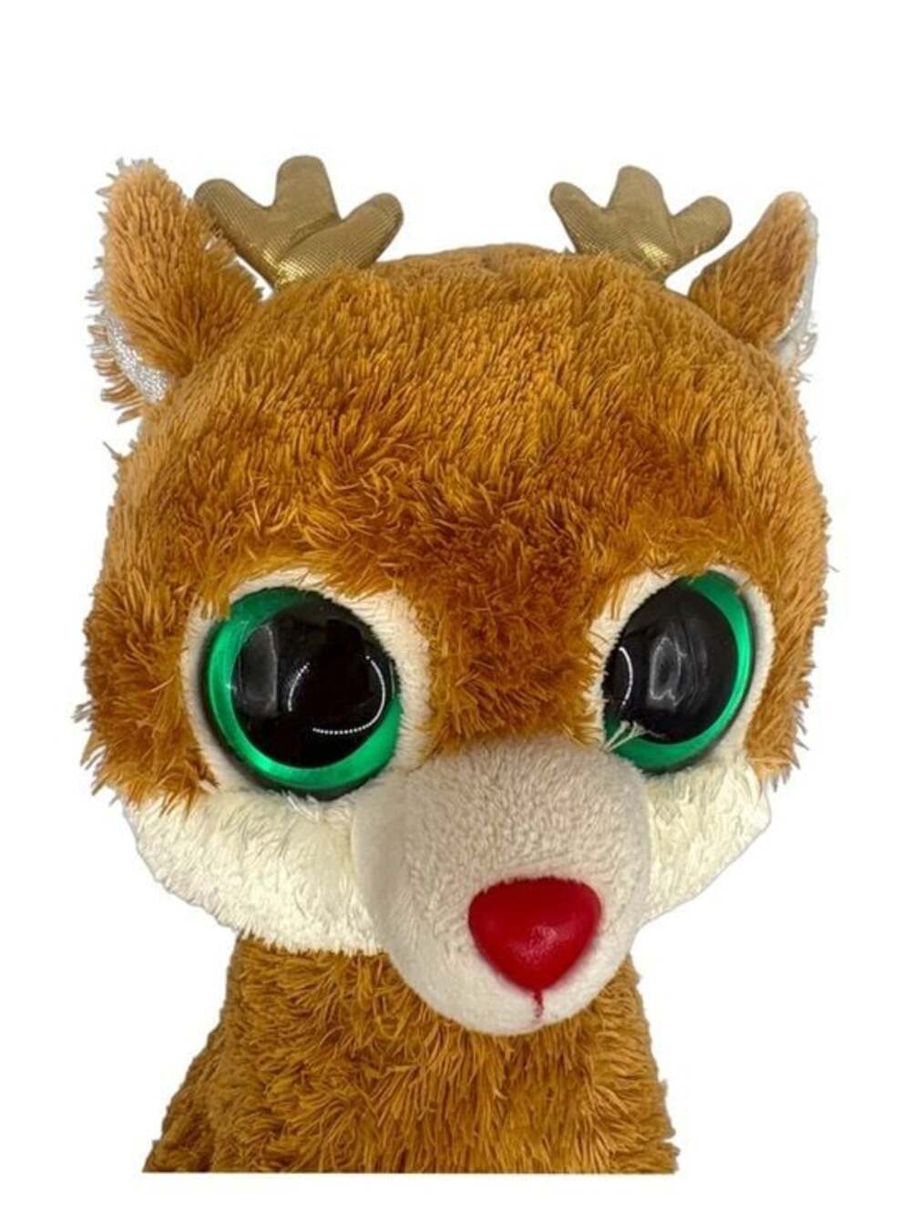 Ty Beanie Boos Alpine Reindeer Plush 6” Christmas Green Eyes EUC - Picture 4 of 7